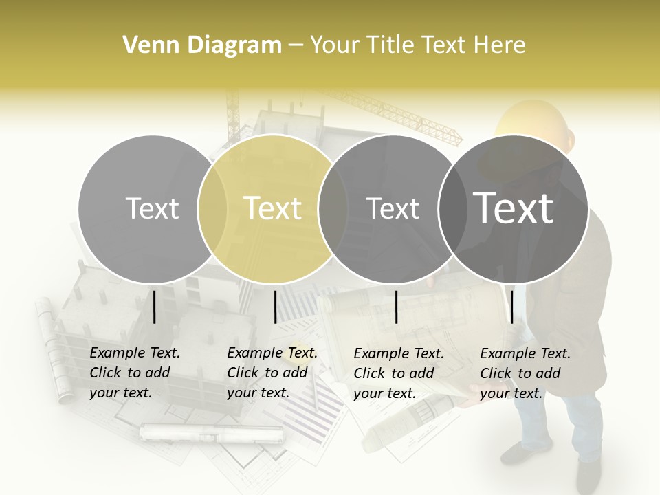 Helmet Blueprints House PowerPoint Template