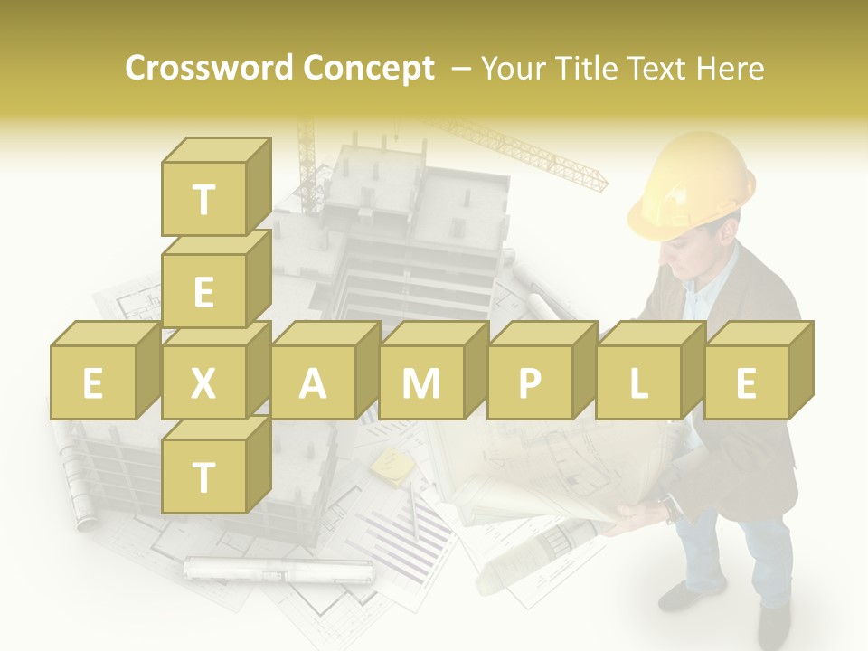 Helmet Blueprints House PowerPoint Template