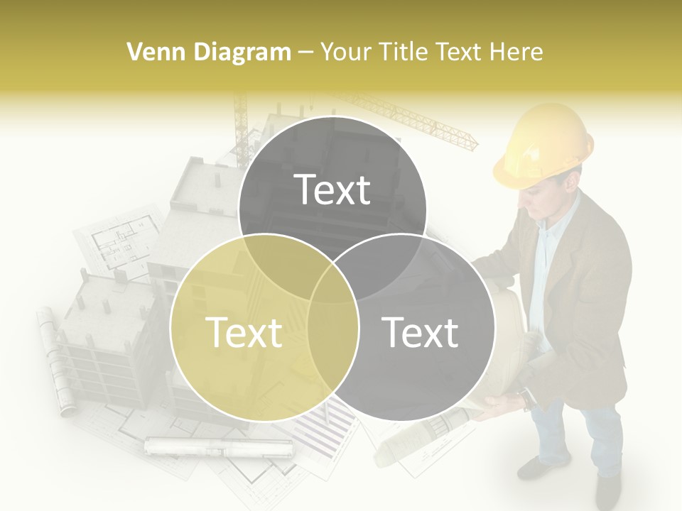 Helmet Blueprints House PowerPoint Template
