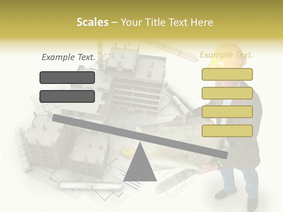 Helmet Blueprints House PowerPoint Template