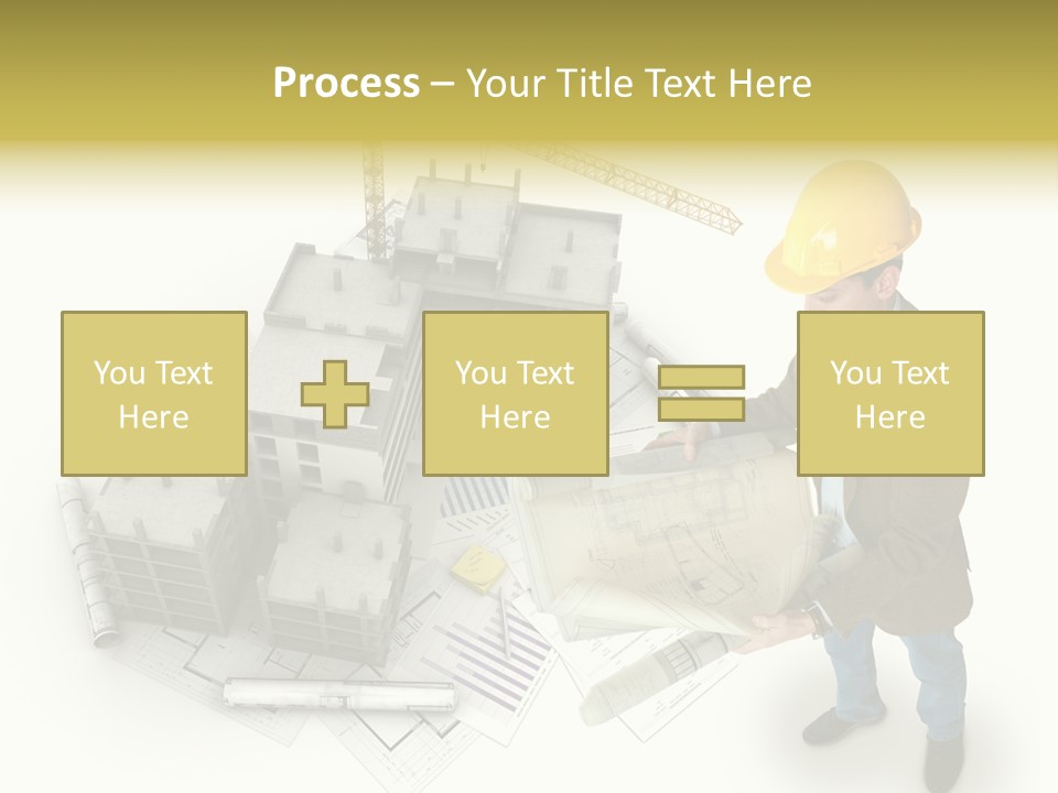 Helmet Blueprints House PowerPoint Template