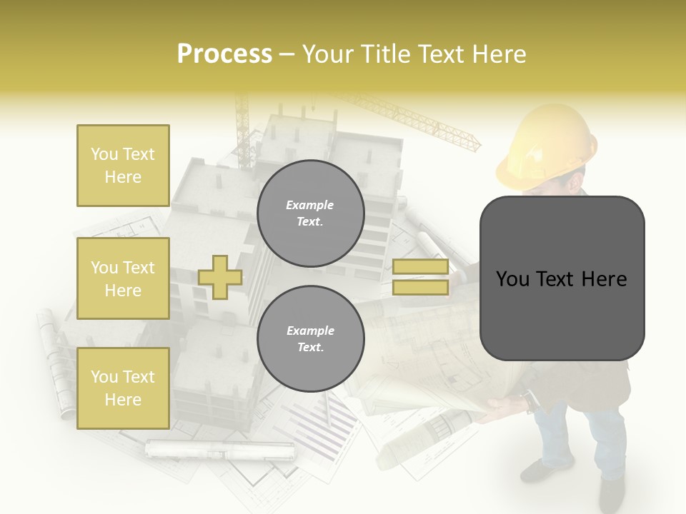 Helmet Blueprints House PowerPoint Template