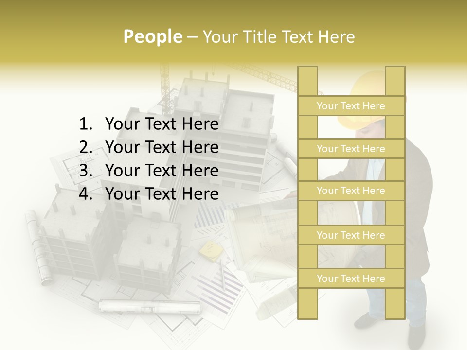 Helmet Blueprints House PowerPoint Template