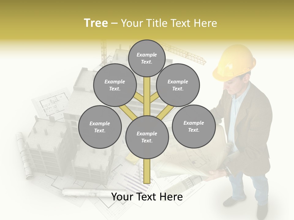 Helmet Blueprints House PowerPoint Template