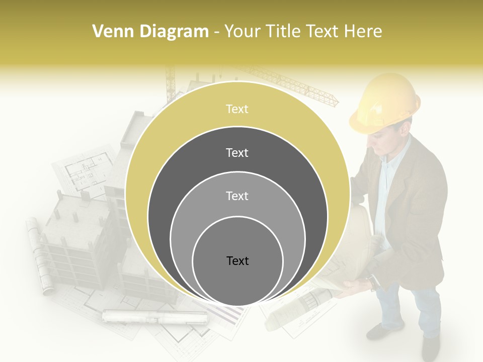 Helmet Blueprints House PowerPoint Template