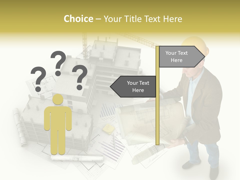 Helmet Blueprints House PowerPoint Template