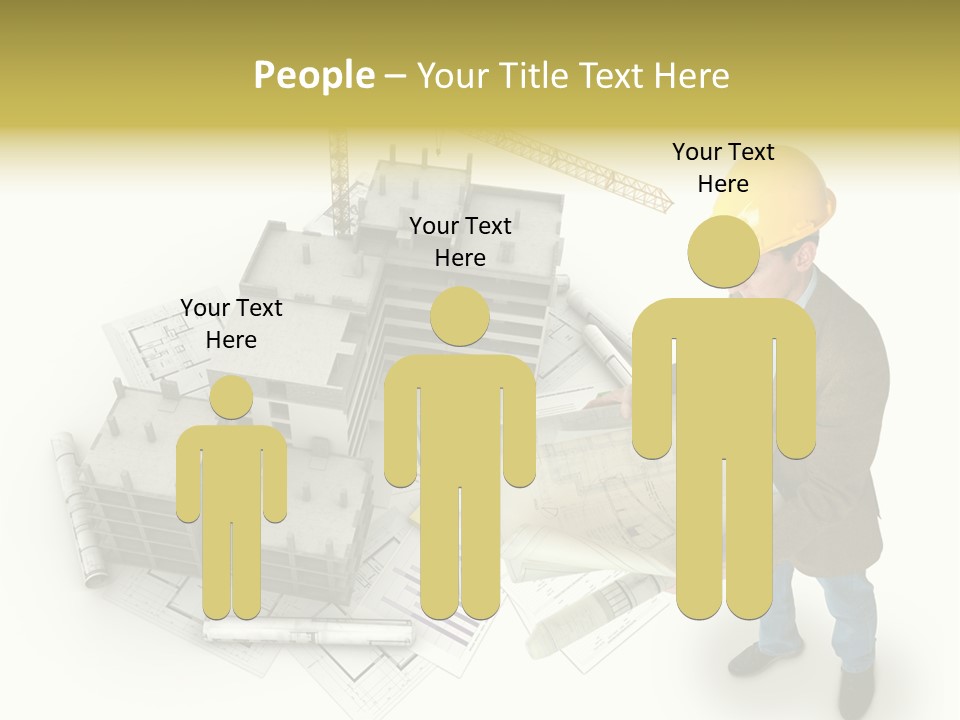 Helmet Blueprints House PowerPoint Template
