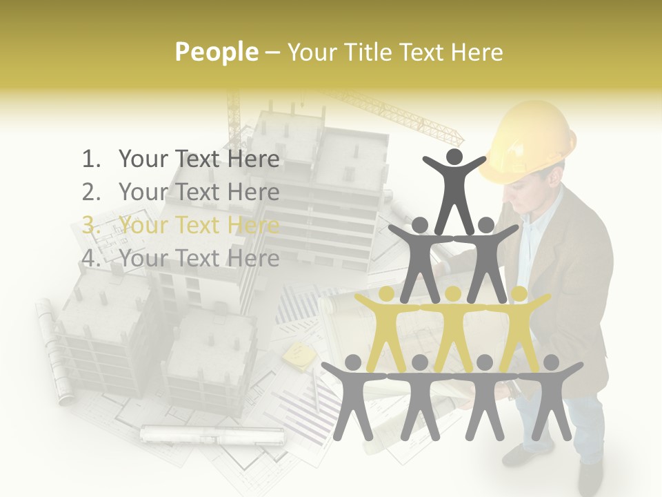 Helmet Blueprints House PowerPoint Template