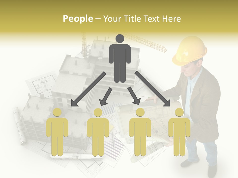 Helmet Blueprints House PowerPoint Template