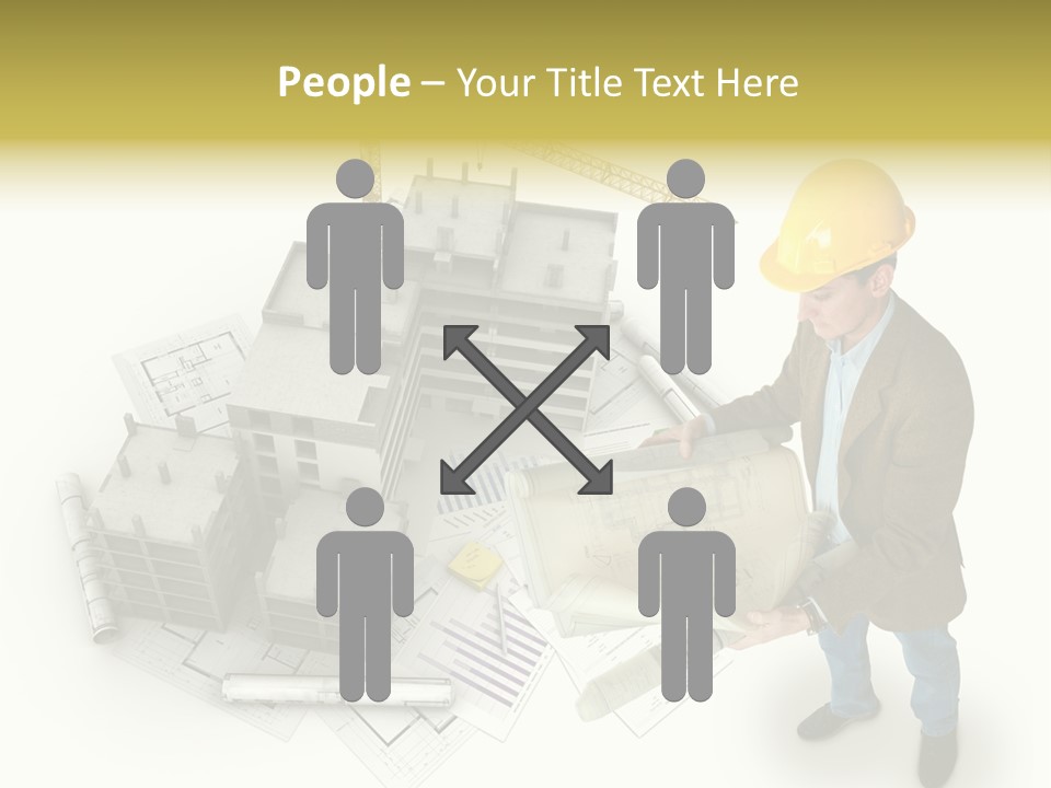 Helmet Blueprints House PowerPoint Template