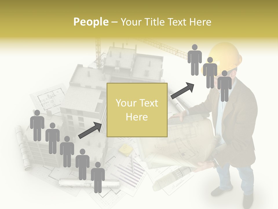 Helmet Blueprints House PowerPoint Template