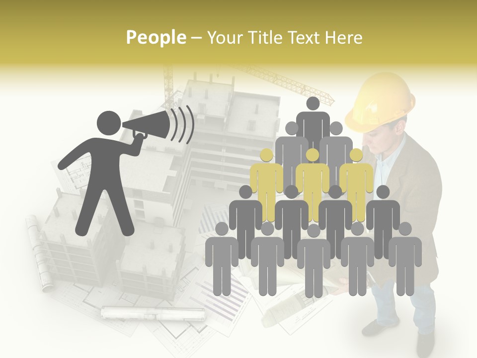 Helmet Blueprints House PowerPoint Template