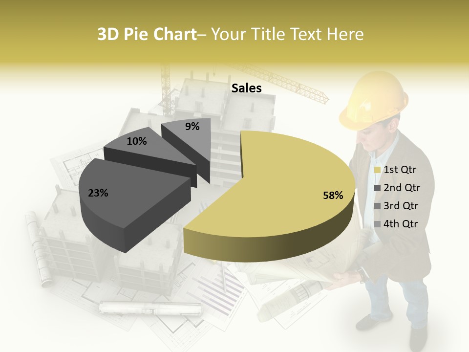 Helmet Blueprints House PowerPoint Template