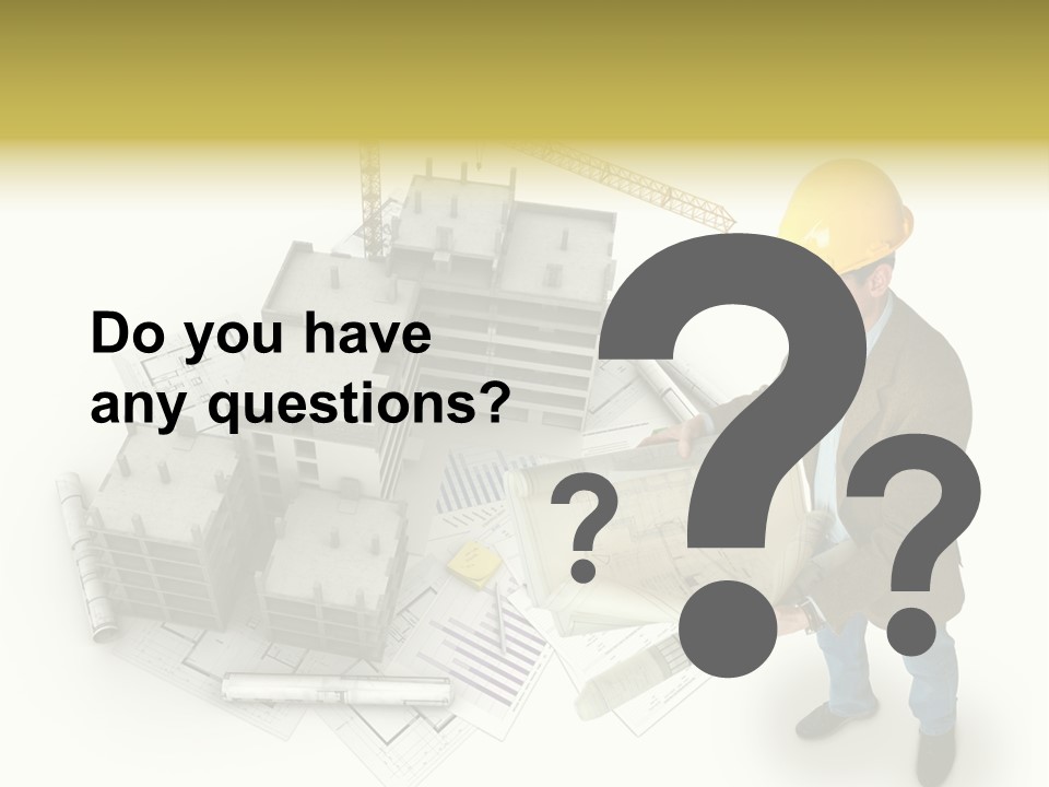 Helmet Blueprints House PowerPoint Template