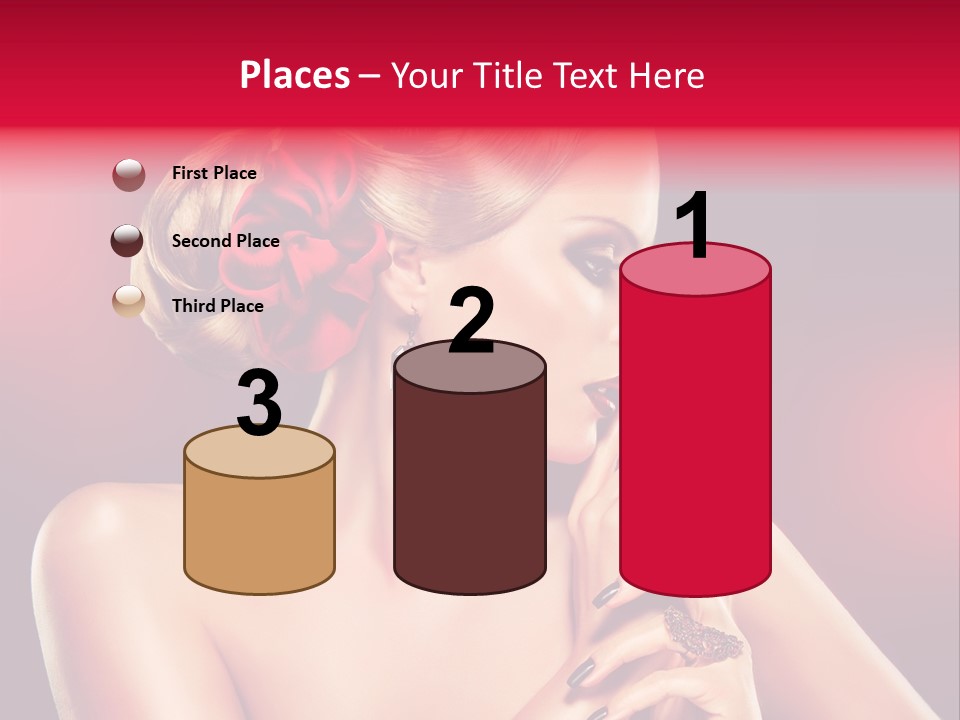 Burgundy Caucasian Hair Care PowerPoint Template