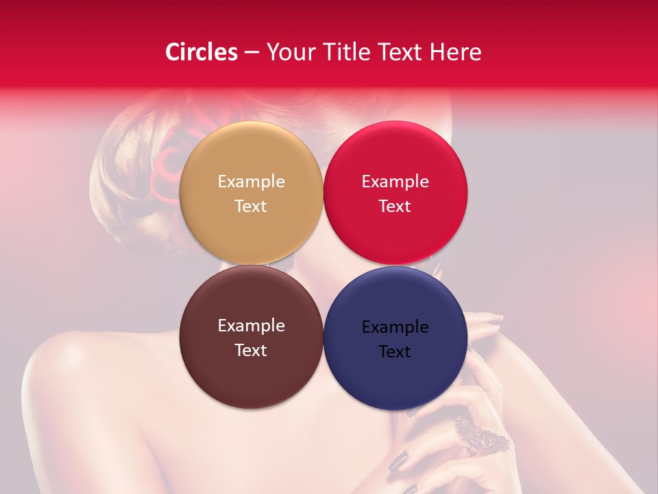 Burgundy Caucasian Hair Care PowerPoint Template