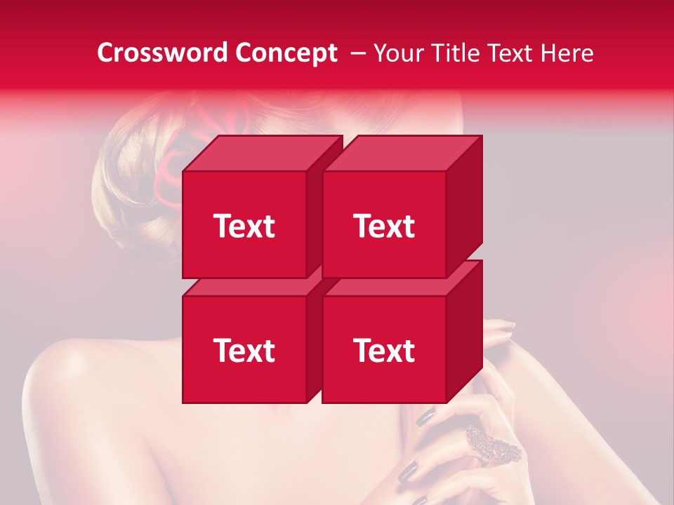 Burgundy Caucasian Hair Care PowerPoint Template