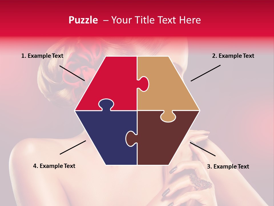 Burgundy Caucasian Hair Care PowerPoint Template