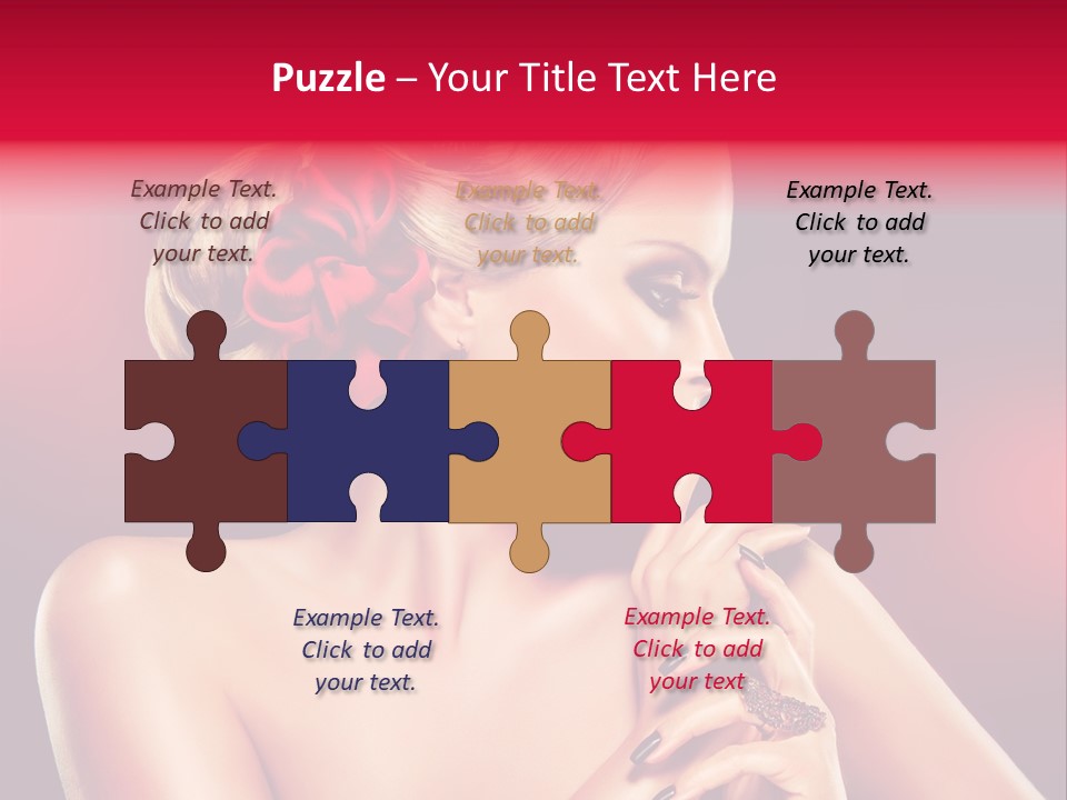 Burgundy Caucasian Hair Care PowerPoint Template