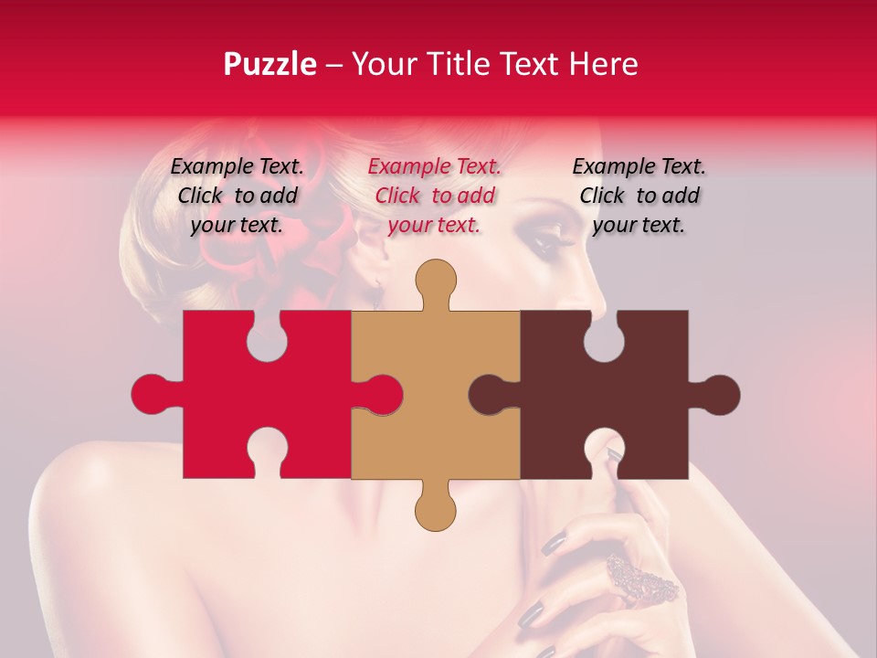 Burgundy Caucasian Hair Care PowerPoint Template