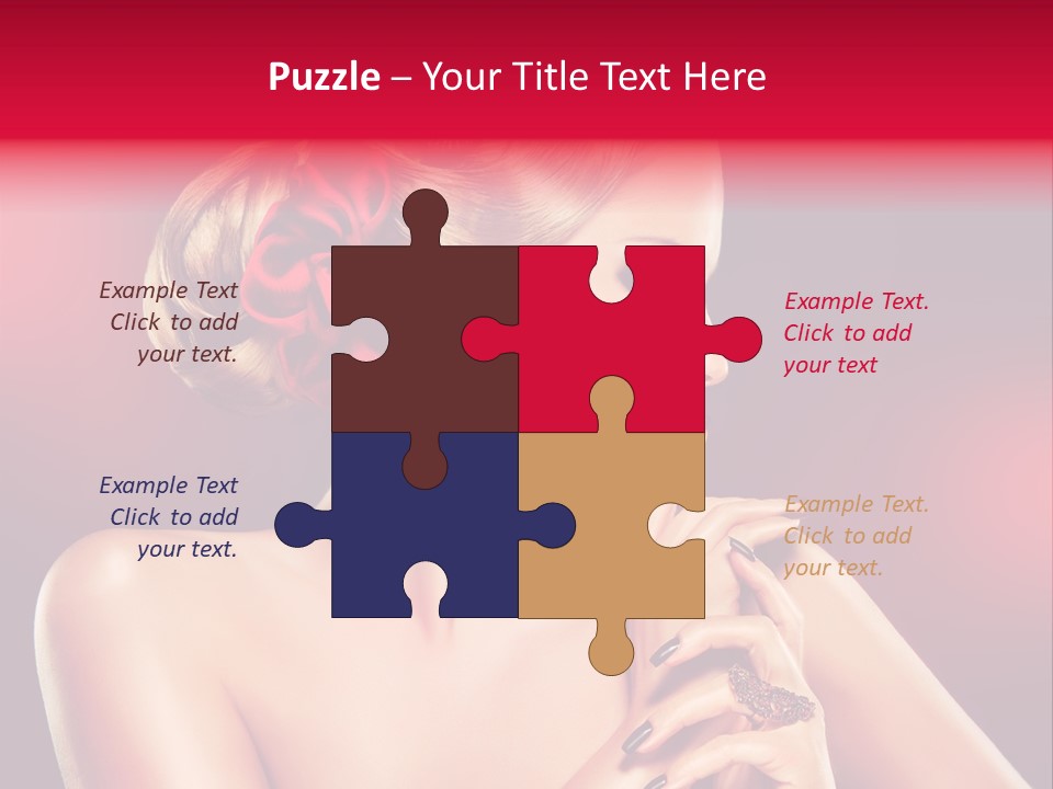 Burgundy Caucasian Hair Care PowerPoint Template