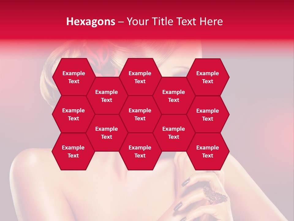 Burgundy Caucasian Hair Care PowerPoint Template