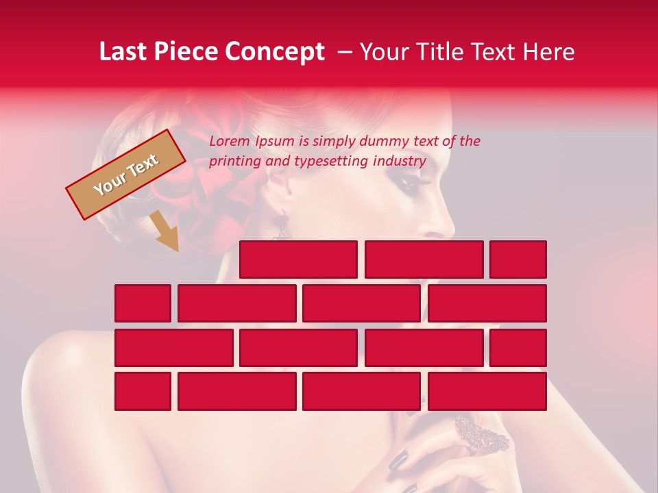 Burgundy Caucasian Hair Care PowerPoint Template