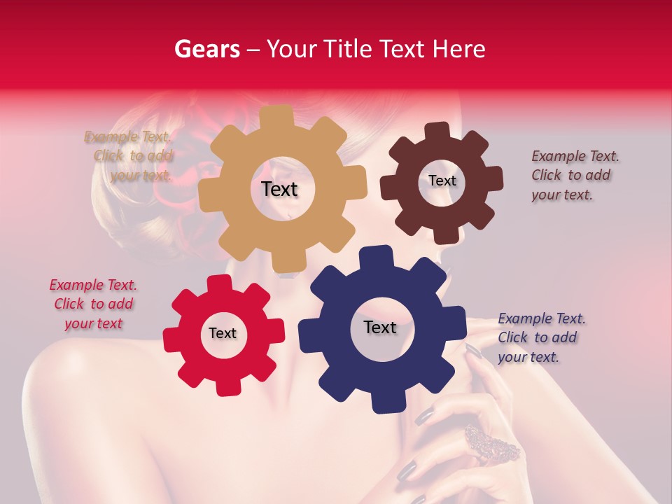 Burgundy Caucasian Hair Care PowerPoint Template