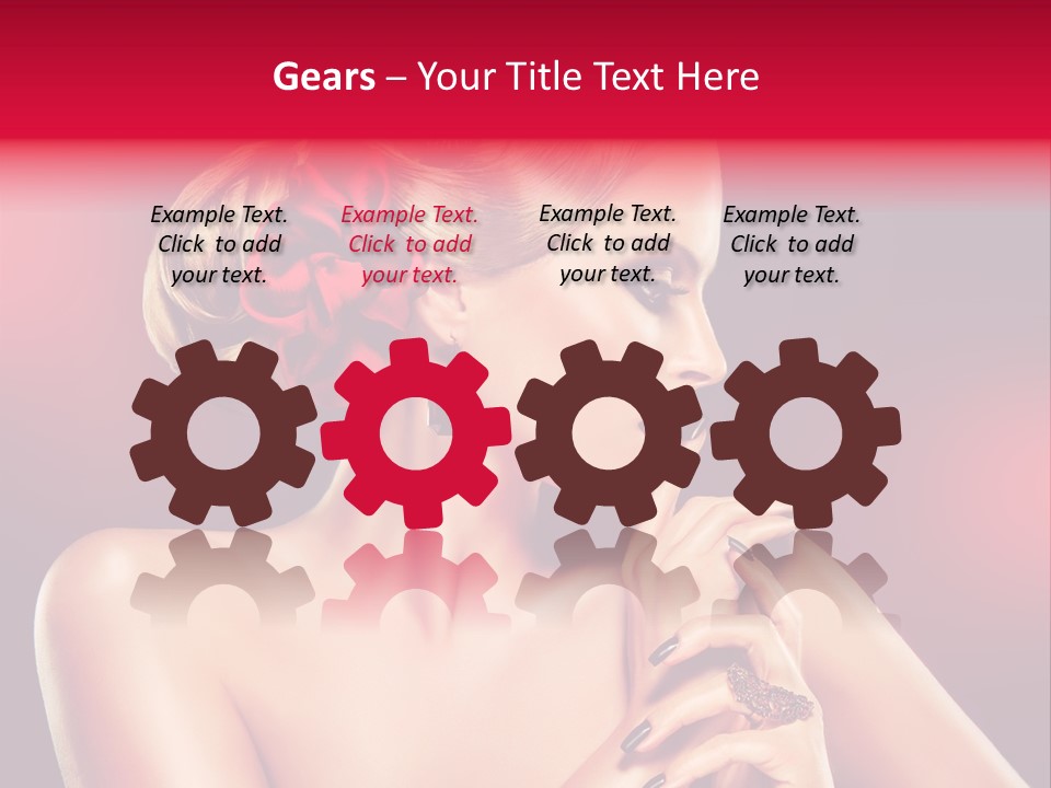 Burgundy Caucasian Hair Care PowerPoint Template