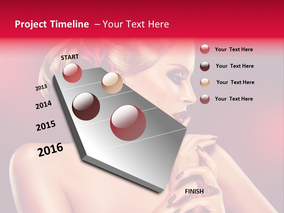 Burgundy Caucasian Hair Care PowerPoint Template