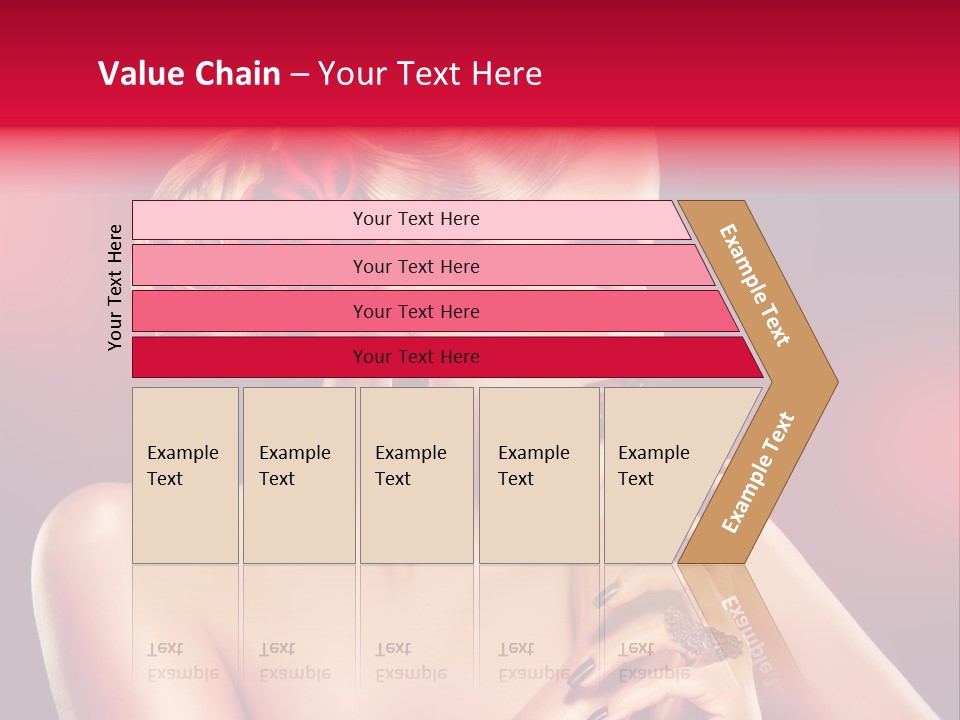 Burgundy Caucasian Hair Care PowerPoint Template