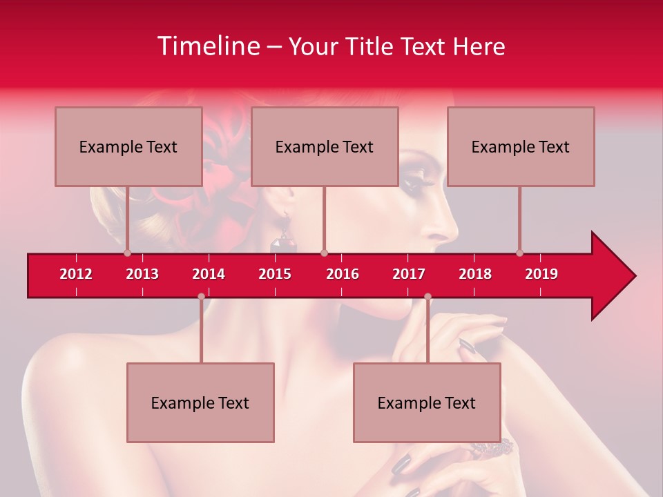 Burgundy Caucasian Hair Care PowerPoint Template