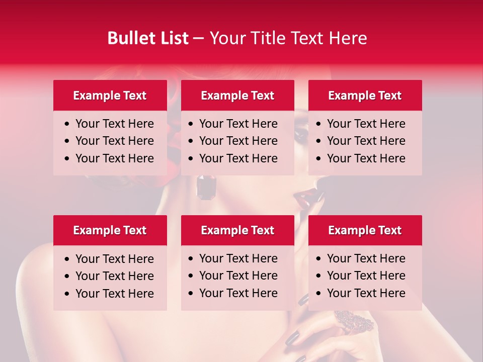 Burgundy Caucasian Hair Care PowerPoint Template