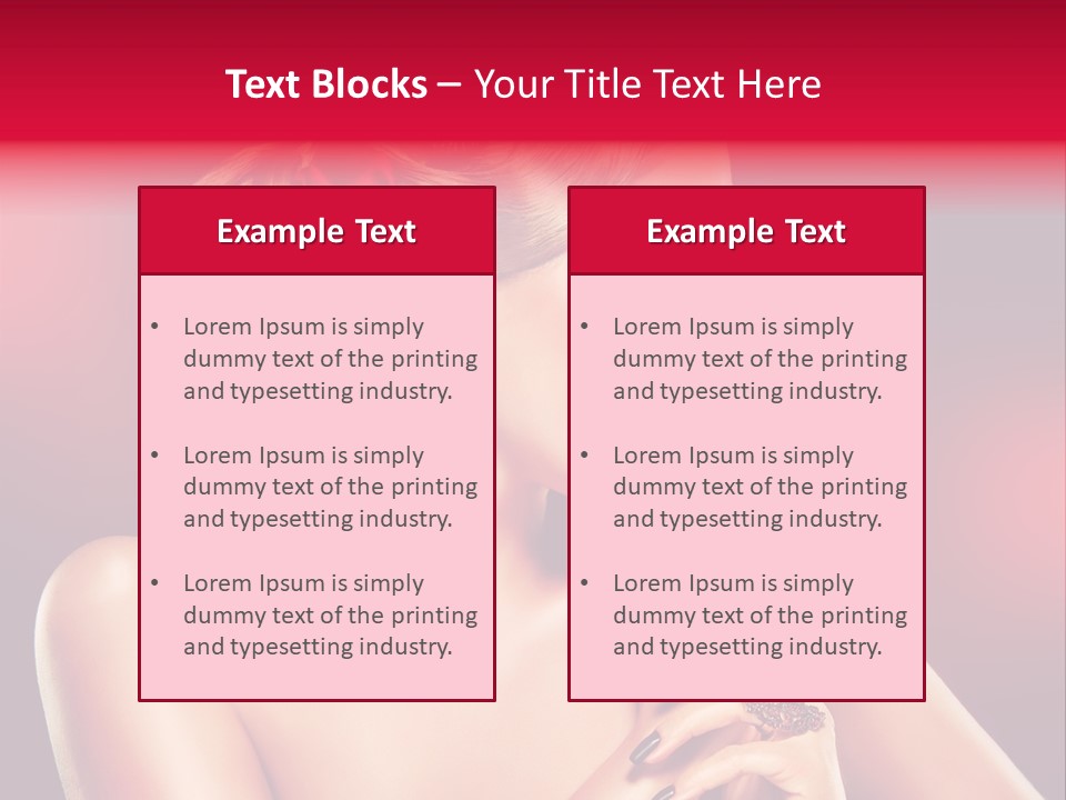 Burgundy Caucasian Hair Care PowerPoint Template