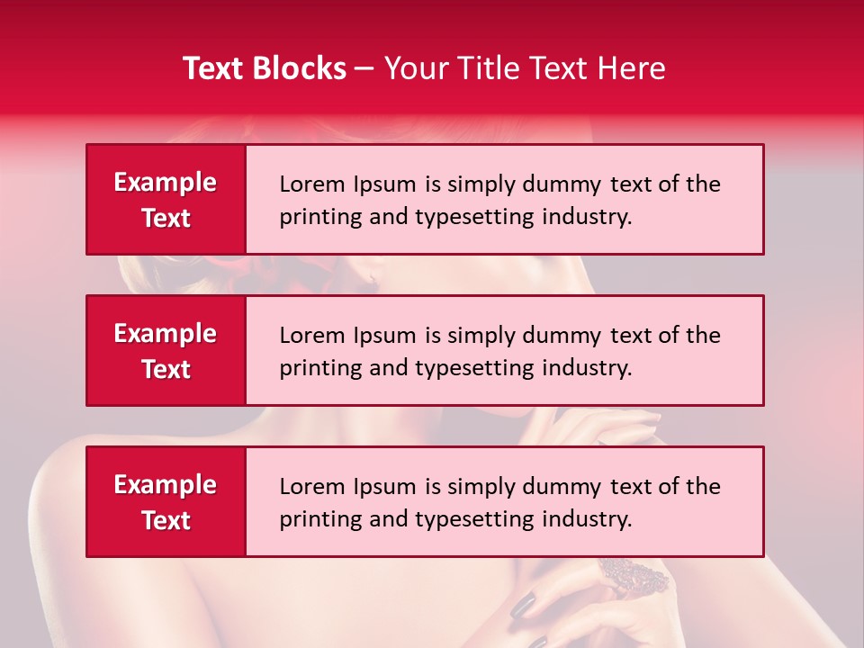 Burgundy Caucasian Hair Care PowerPoint Template