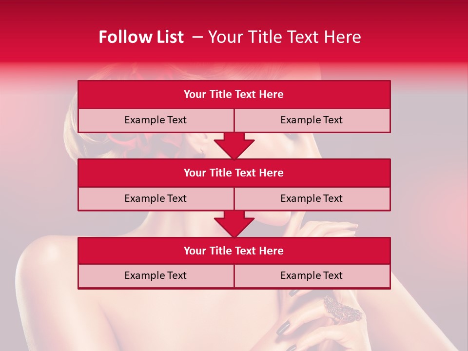 Burgundy Caucasian Hair Care PowerPoint Template