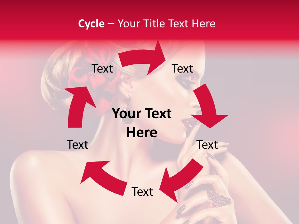 Burgundy Caucasian Hair Care PowerPoint Template