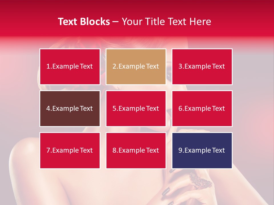 Burgundy Caucasian Hair Care PowerPoint Template