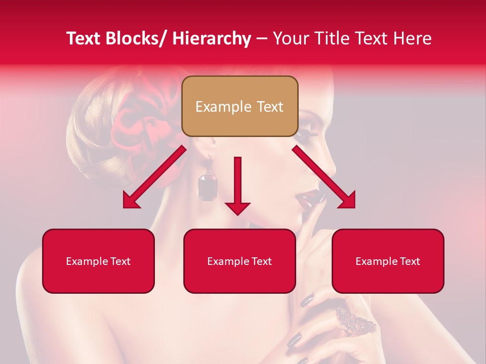 Burgundy Caucasian Hair Care PowerPoint Template