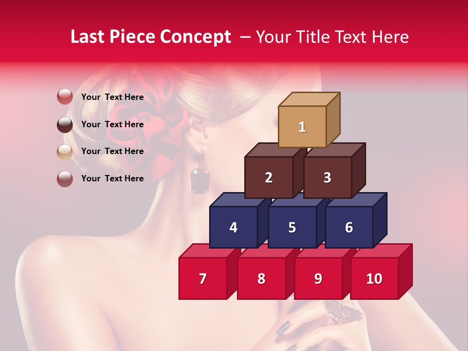 Burgundy Caucasian Hair Care PowerPoint Template