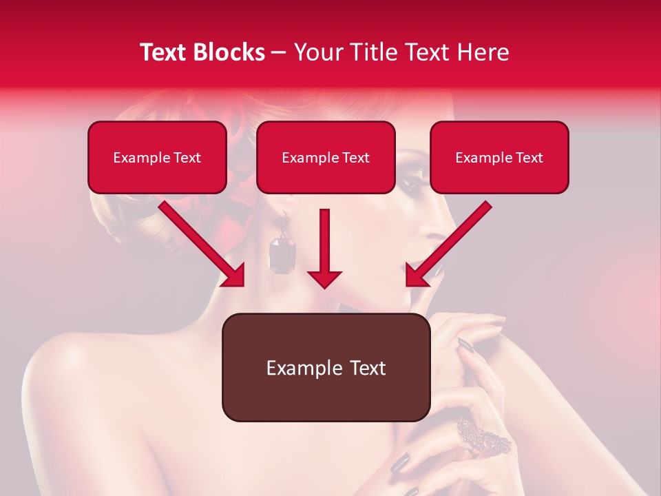 Burgundy Caucasian Hair Care PowerPoint Template