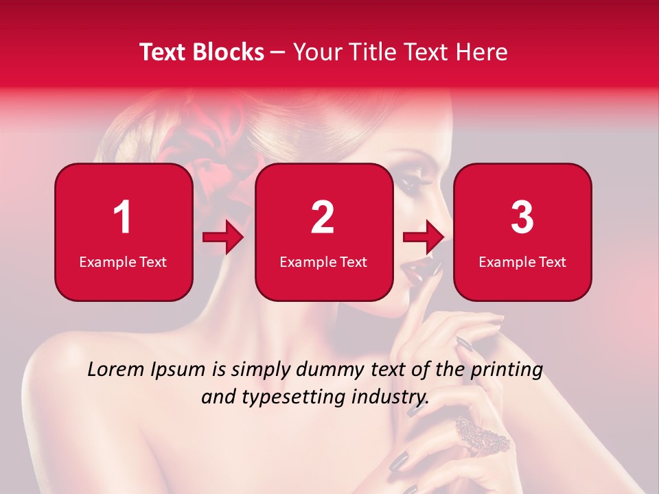 Burgundy Caucasian Hair Care PowerPoint Template