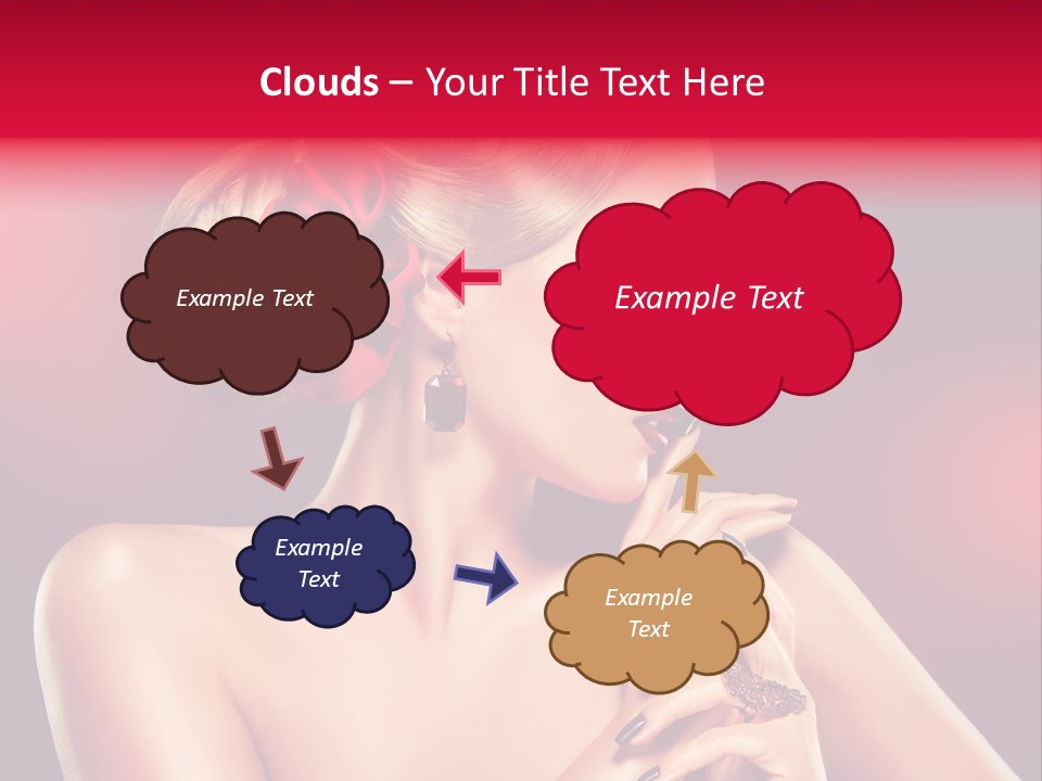 Burgundy Caucasian Hair Care PowerPoint Template