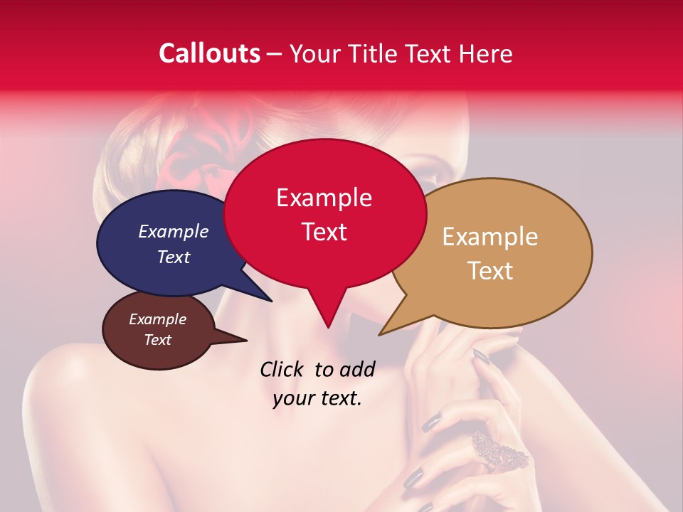 Burgundy Caucasian Hair Care PowerPoint Template