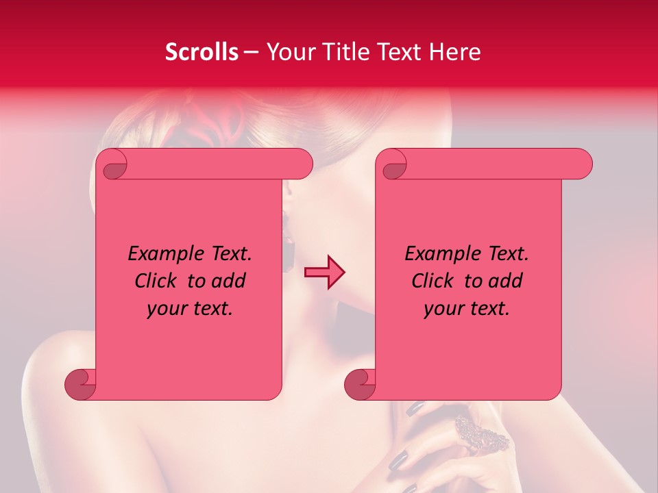 Burgundy Caucasian Hair Care PowerPoint Template