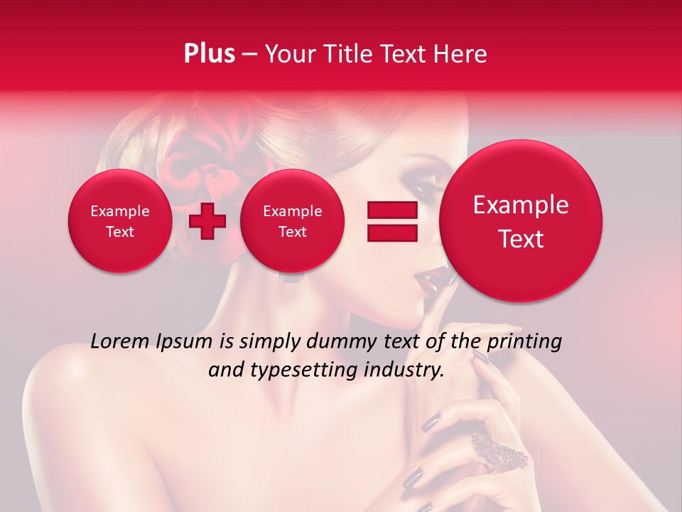 Burgundy Caucasian Hair Care PowerPoint Template