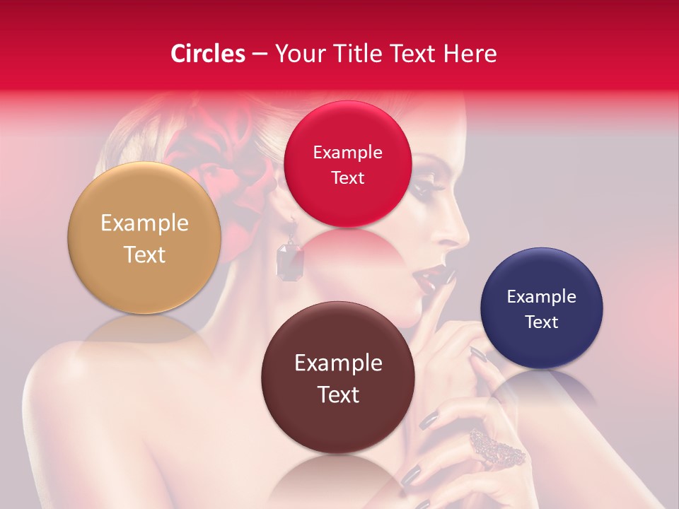 Burgundy Caucasian Hair Care PowerPoint Template