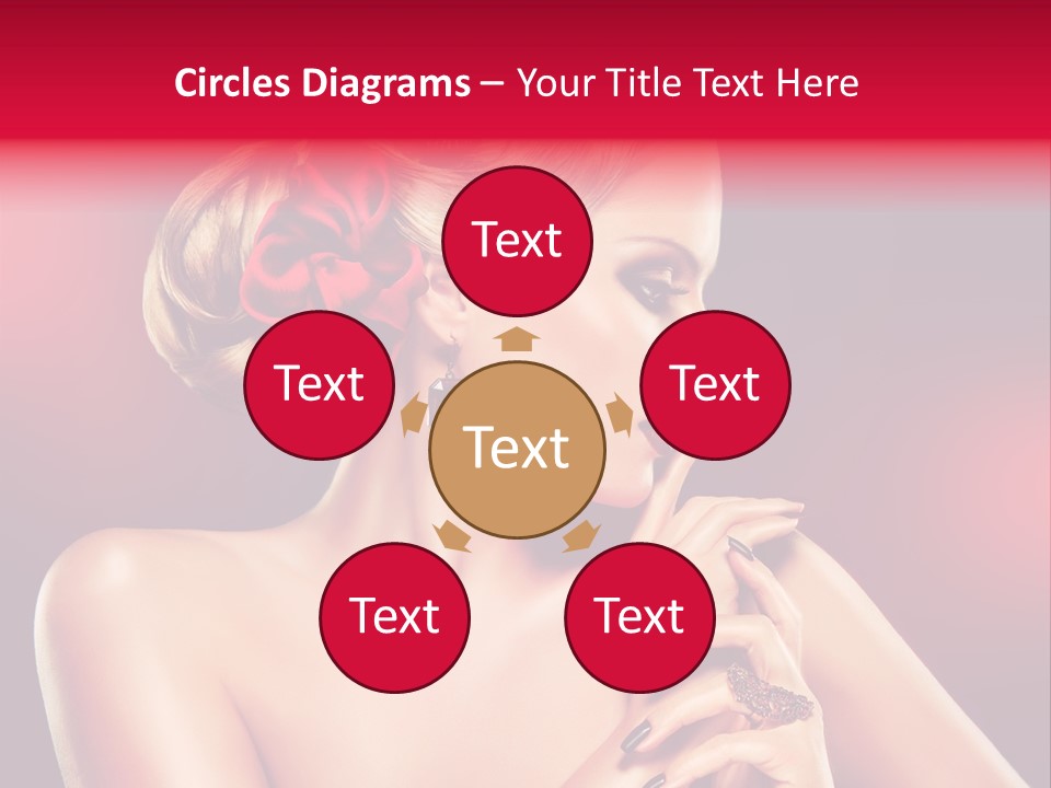 Burgundy Caucasian Hair Care PowerPoint Template