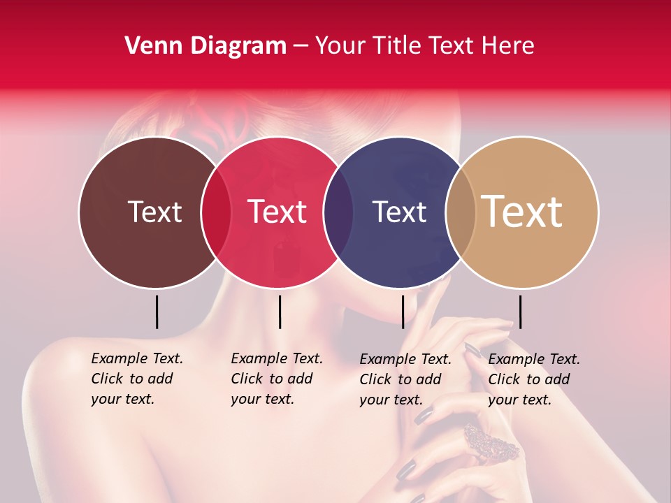 Burgundy Caucasian Hair Care PowerPoint Template