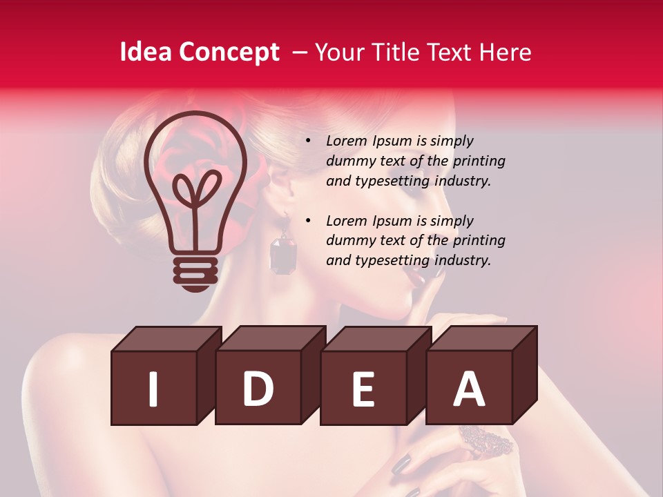 Burgundy Caucasian Hair Care PowerPoint Template